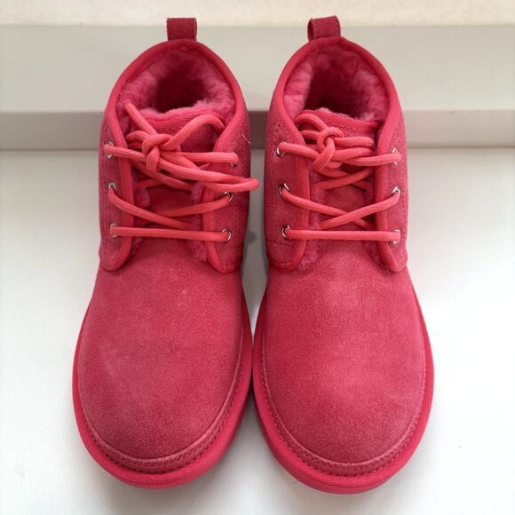 UGG Neumel Chukka Boots Lace Up Suede Ankle Booties Pink Glow Size 7 NEW - Picture 5 of 7